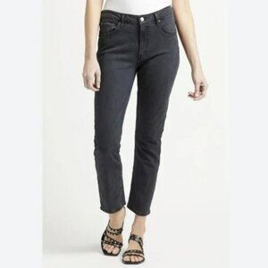 Agolde Toni High-Waist Slim Straight Jeans Womens 29 Black Organic Cotton Blend